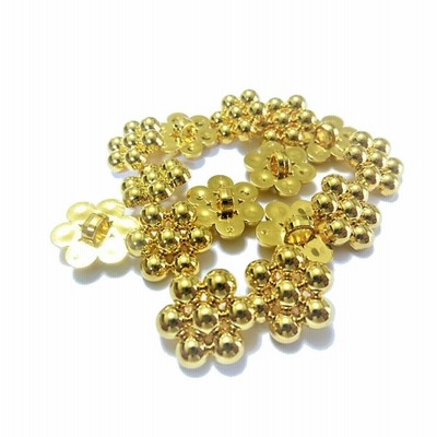ボタン 手芸 素材 15ｍｍ 金色 メタル ABS（プラスチック系） ボタン 12個入り