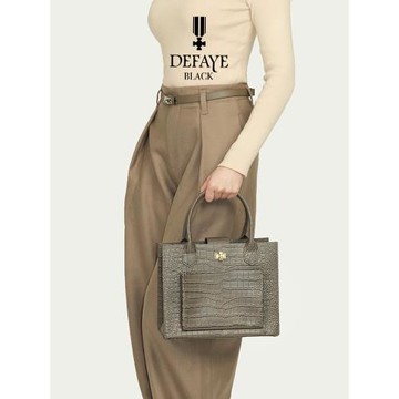 (免運)defayeblack大容量韓劇頂樓鱷魚紋明星同款商務通勤包托特包女包