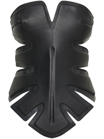 Dion Lee - Padded Leaf corset top - women - Leather - 10 - Black