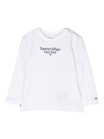 Tommy Hilfiger Junior logo embroidered long sleeve jumper kids