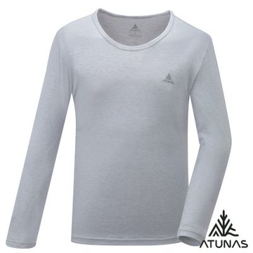 【ATUNAS 歐都納】男石墨烯抑菌蓄熱圓領內著衣A1UCGZ04M灰/保暖發熱衣/恆溫熱/抗靜電/抗異味/親膚