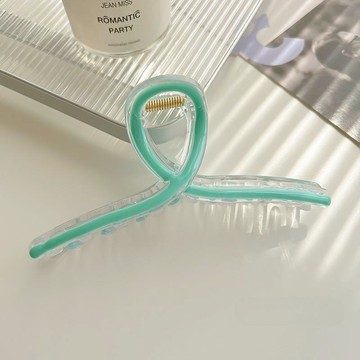 LOVE RECIPE交叉滴油素色鯊魚夾-水綠色