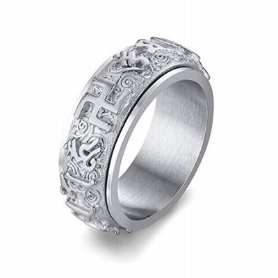 Aiks ジュエリー 人気ブランド 指輪 チタン メンズ シルバー まんじ 万字紋 マントラ メンズリング26号 ハワイアン 通販 Lineポイント最大get Lineショッピング