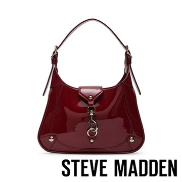 STEVE MADDEN-BTULLY-P 鉤扣造型馬鞍包-酒紅色