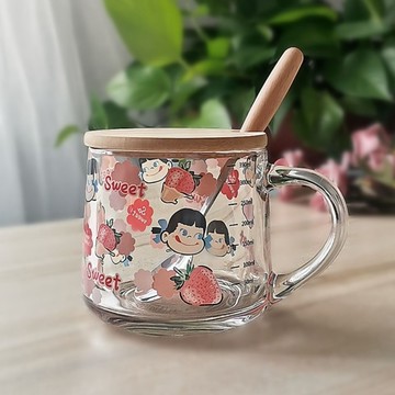 臺灣/✨水杯加厚玻璃杯子ins高顏值卡通馬克杯杯子早餐牛奶杯刻度燕麥藕粉杯