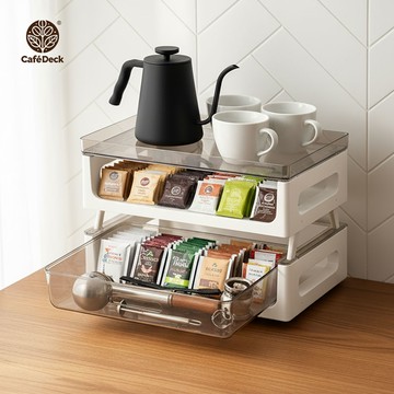 CafeDeck｜咖啡茶包雙層置物架 零食收納架 茶水間收納 茶包架 咖啡包架 膠囊架