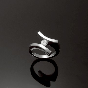 鋯石系列 / 3mm單鑽設計師款鋯石戒 / 925銀