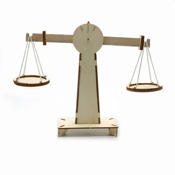 台灣出貨 手工DIY 兒童益智科教手工DIY槓桿天平秤 簡易天平材料包 木質天平秤玩具