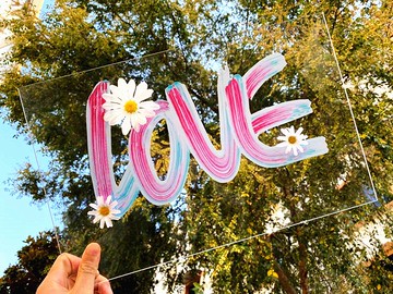 影樓婚紗攝影道具 創意粘花透明板森系外景旅拍亞克力字母板