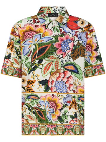 ETRO - floral-print cotton shirt - women - Cotton - 40 - Neutrals