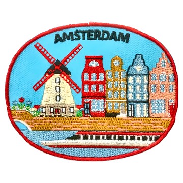 A-ONE 匯旺 地標造型刺繡 7.5 x 6 CM 台灣製  荷蘭阿姆斯特丹  1個