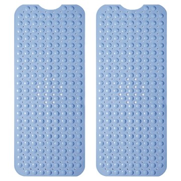 新錸家居 浴室吸盤防滑墊 長形地墊 2件組  100 x 40cm  1組  藍色