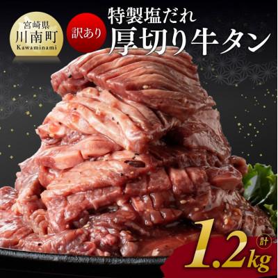 ふるさと納税 川南町 特製塩だれ!厚切り牛タン　1.2kg