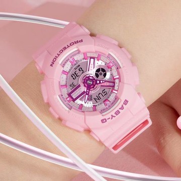 CASIO BABY-G Y2K 活力繽紛雙顯計時錶/粉紅/BA-110YK-4A