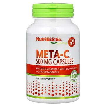 NutriBiotic, 機體防禦力，Meta-C，500 毫克，100 粒無穀蛋白膠囊