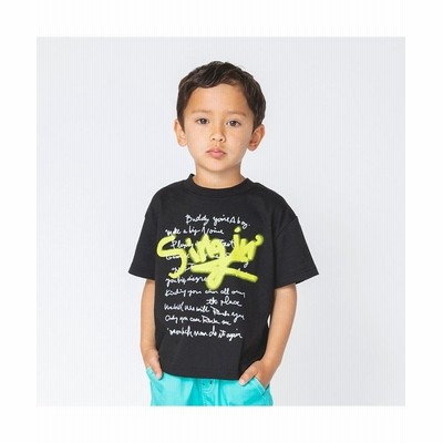 Radchap ラッドチャップ Radchapプチプラ スプレーロゴプリントｔシャツ キッズ ブラック 通販 Lineポイント最大get Lineショッピング