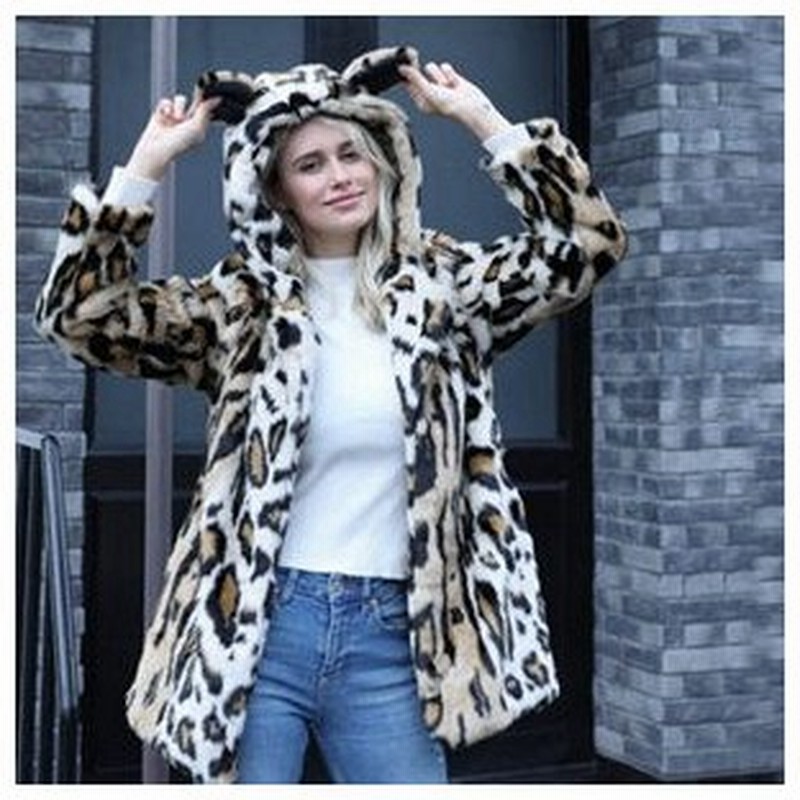 ファーコート レディース 毛皮コート ミンク フード付き ヒョウ柄 ショートコート フェイクファー 高級 上着 暖かい 防寒 冬服 秋服 通販 Lineポイント最大get Lineショッピング