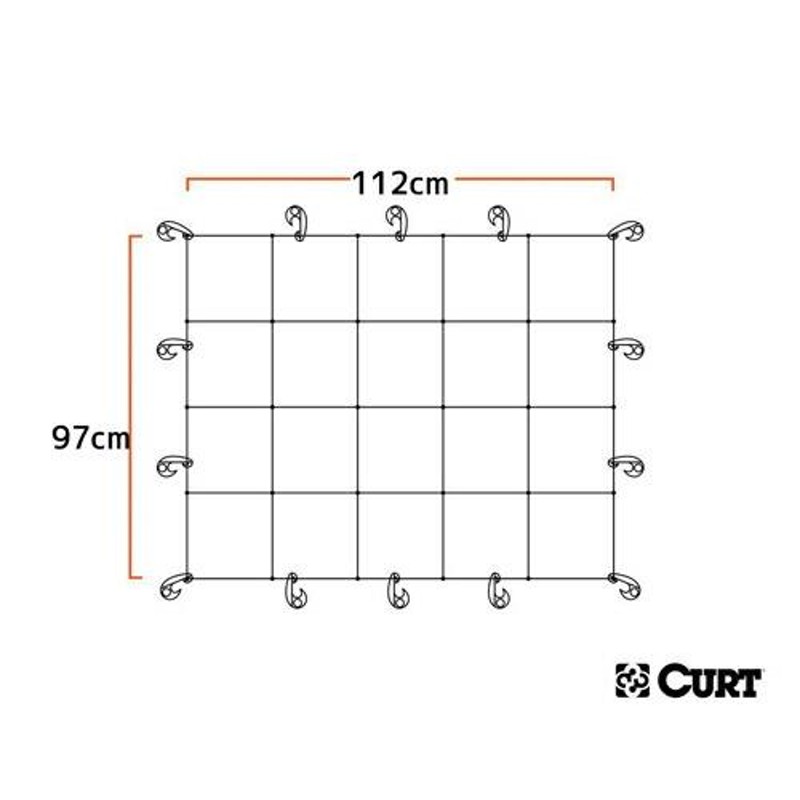 カーゴネット CURT製 ルーフラック ルーフバスケット用 112cm×97cm