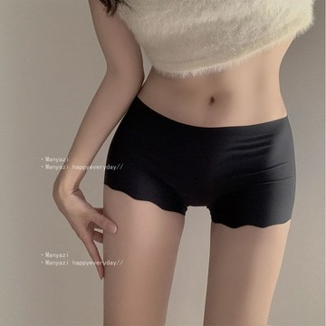 C.shop 親膚舒適 約會必備 三角四角 誘惑3條裝冰絲無痕平角內褲女中腰抗菌襠防走光安全褲女四角短褲10