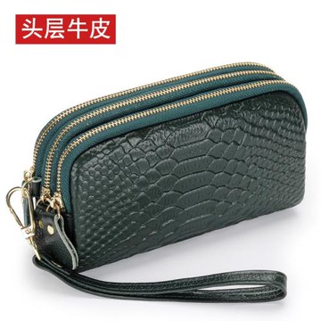 真皮手拿包女2025新款氣質夏媽媽三層拉鏈多大容量手機零錢包小包