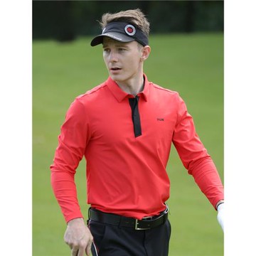 秋冬季長袖高爾夫t恤男翻領polo衫golf男裝打底上衣彈力透氣新品