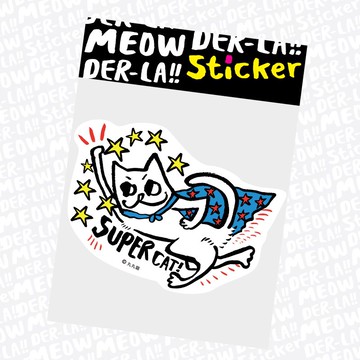 貓下去行李箱大貼紙 超級貓