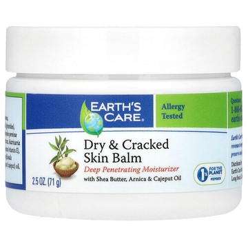 Earth's Care, 乾裂潤膚膏，含乳木果脂、山金車和白千層油，2.5 盎司（71 克）