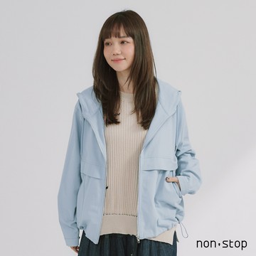 non-stop 雙口袋立體剪裁連帽外套-2色