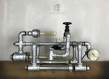 曙MUSE 工業水管桌燈 手作 特色 禮物 擺飾  裝飾 燈泡 燈飾