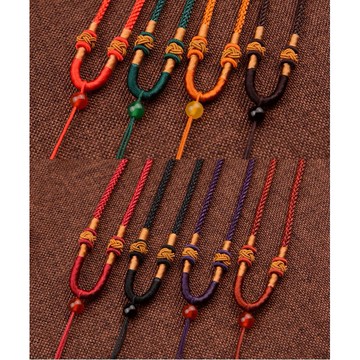 【昱晶閣】手工DIY編織吊墜瑪瑙頂珠掛繩 可調長度項鍊繩 掛件繩子 玉珮玉石項鍊吊墜掛墜繩