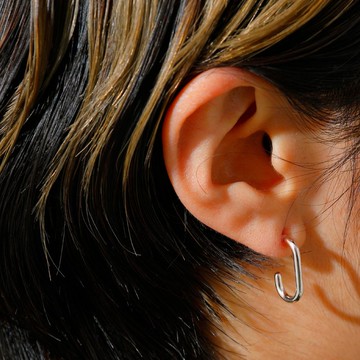 tail ceramic post pierced earring SV 陶瓷耳針 無鎳耳環 厚鍍層 銀色