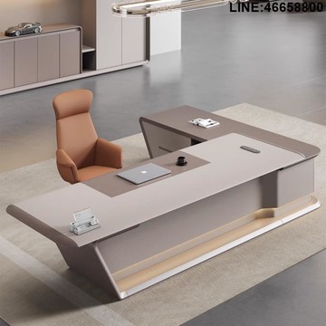 老闆桌 老板桌 經理桌 辦公桌 大班桌 免運 開立發票 老板桌椅組合簡約現代輕奢烤漆大班臺董事長總裁辦公桌輕奢辦公桌