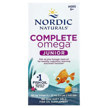 Nordic Naturals, Complete Omega Junior，6-12 歲，檸檬味，180 粒迷你軟凝膠