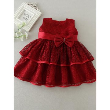 嬰兒禮服蓬蓬裙紅色紗裙寶寶周歲生日滿月擺酒婚紗禮服公主連衣裙