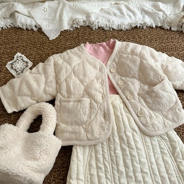 喜範冬季新品兒童高檔刺繡棉服寶寶夾棉外套洋氣百搭上衣鑫弘-萌寶童裝