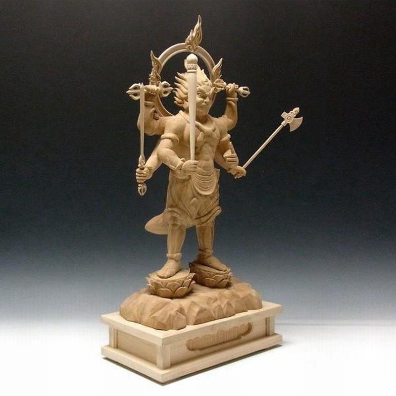 仏教工芸品　木彫仏像　最高級品　仏師手仕上げ品　大元帥明王立像 Amazon｜仏像 大元帥明王 木彫り 仏像 仏様仏壇 仏事 法事 高さ