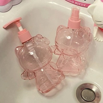 kitty分裝瓶🎀 透明色凱蒂貓分裝瓶按壓式噴霧瓶洗髮水沐浴露分装瓶 可愛空瓶 分裝罐 旅行分裝瓶 按壓分装瓶 洗手液瓶