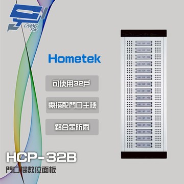 昌運監視器 Hometek HCP-32B 門口機面板 具32戶容量 鋁合金防雨 可搭配單按鍵門口主機