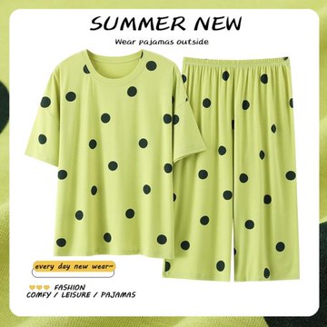 帕蘭朵6XL特大碼睡衣女夏薄款加肥加大碼胖mm200斤莫代爾短袖套裝