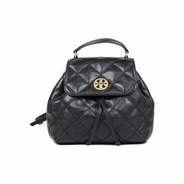 精選★TORY BURCH 復古簡約方格走線雙T金屬徽標 女款小號皮革揹包雙肩包 137410~【母親節禮物★菲尼斯 國際精品3折起 春夏新品 換季下殺】