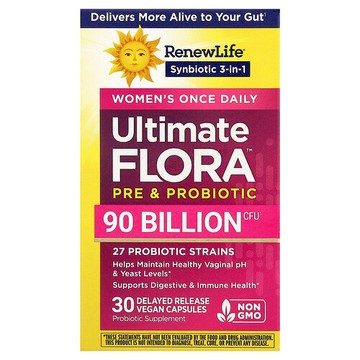 Renew Life, 女性多面配方，Ultimate Flora™ 益生菌，30 粒緩釋全素膠囊