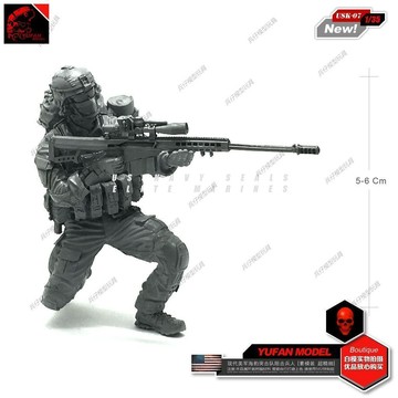 【台灣出貨】✨免運 白膜 1/35現代美軍海豹突擊隊阻擊兵人 樹脂模型素裝USK-07 模型製作