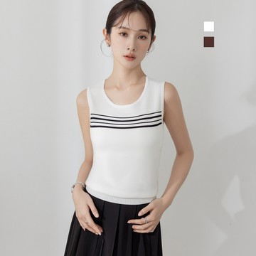 niceioi 都會極簡條紋冰爽絲針織背心