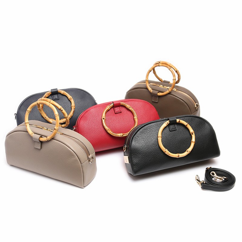 レディース 軽量 大人のポシェット ２ｗａｙミニバッグ 丸い持ち手のバンブーが可愛い 人気のイタリアンレザーバッグ 日本製 ブラック 通販 Lineポイント最大5 0 Get Lineショッピング