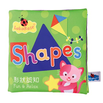 OhBabyLaugh 中英文布書 壹4 綠認識形狀  LakaRose  方形彩色款