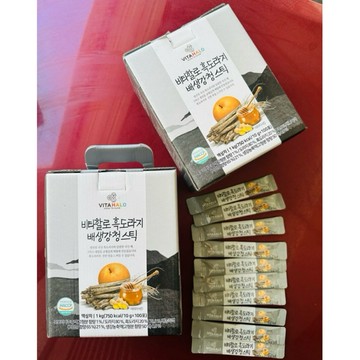我最便宜🉐韓國🇰🇷VITAHALO 黑桔梗&水梨&生薑濃縮飲隨身包 單包10g 一盒100條入, 1kg