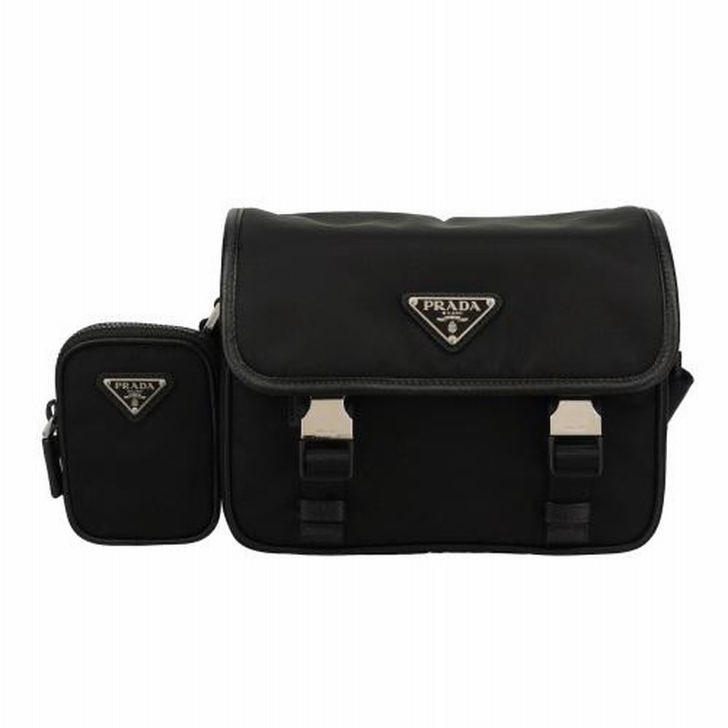 PRADA Re-Nylon x サフィアーノレザー ショルダーバッグ PRADA Re-Nylon x サフィアーノレザー ショルダーバッグ
