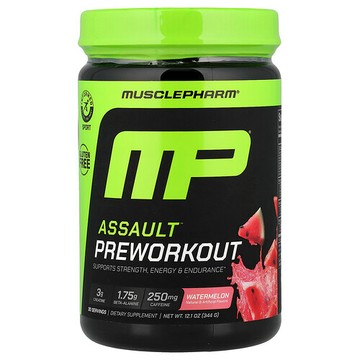 MusclePharm, Assault® 鍛鍊前配方，西瓜味，12.1 盎司（344 克）