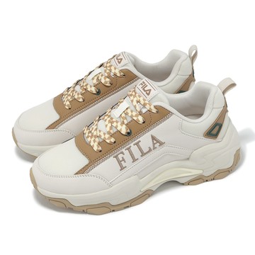 [ACS] Fila 休閒鞋 Academic 女鞋 米白 棕 厚底 增高 皮革 老爹鞋 斐樂 5J939Y177