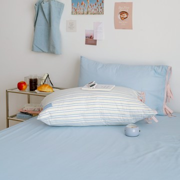 翔仔居家 華爾紗 床包枕套組【海鹽芝士】單人 / 雙人 / 加大 / 特大 多尺寸 100%純棉 純棉床包 台灣製造